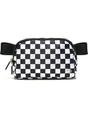 Women's Black Water Repellent Waist Packs Crossbody Bags with Adjustable Strap